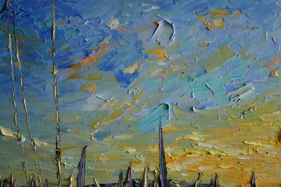 Sunset Sailing Boats