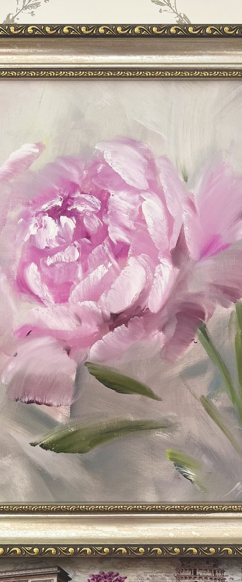 Pink flower in a frame by Marina Skromova