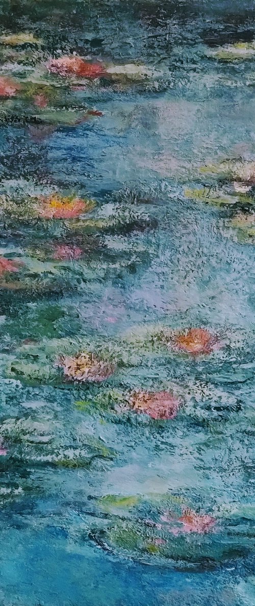 Water Lilies. Original oil painting (2021) by Elena Klyan