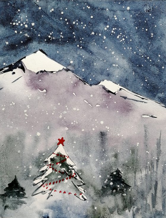 Christmas winter painting