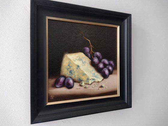 Stilton And Grapes  still life