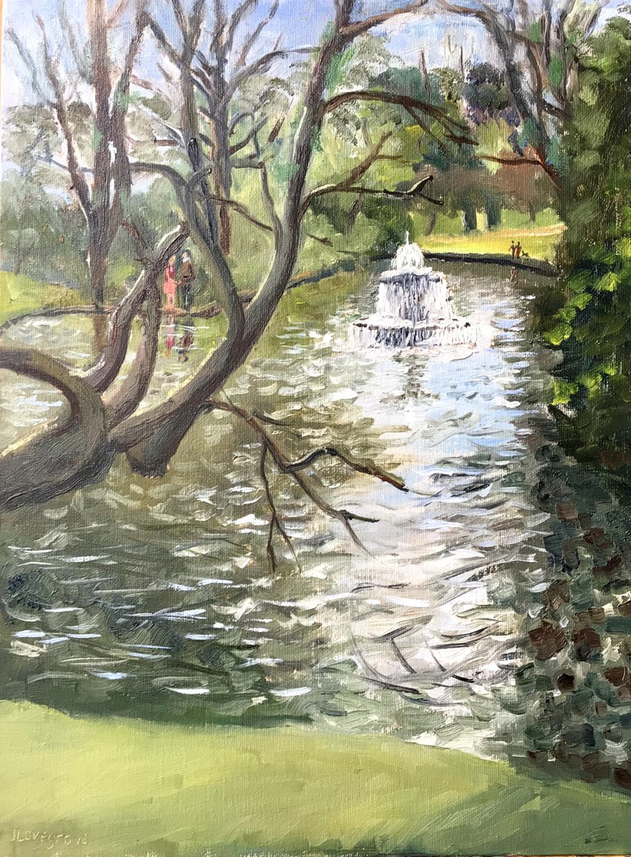 Lakeside vista An original oil painting by Julian Lovegrove Art