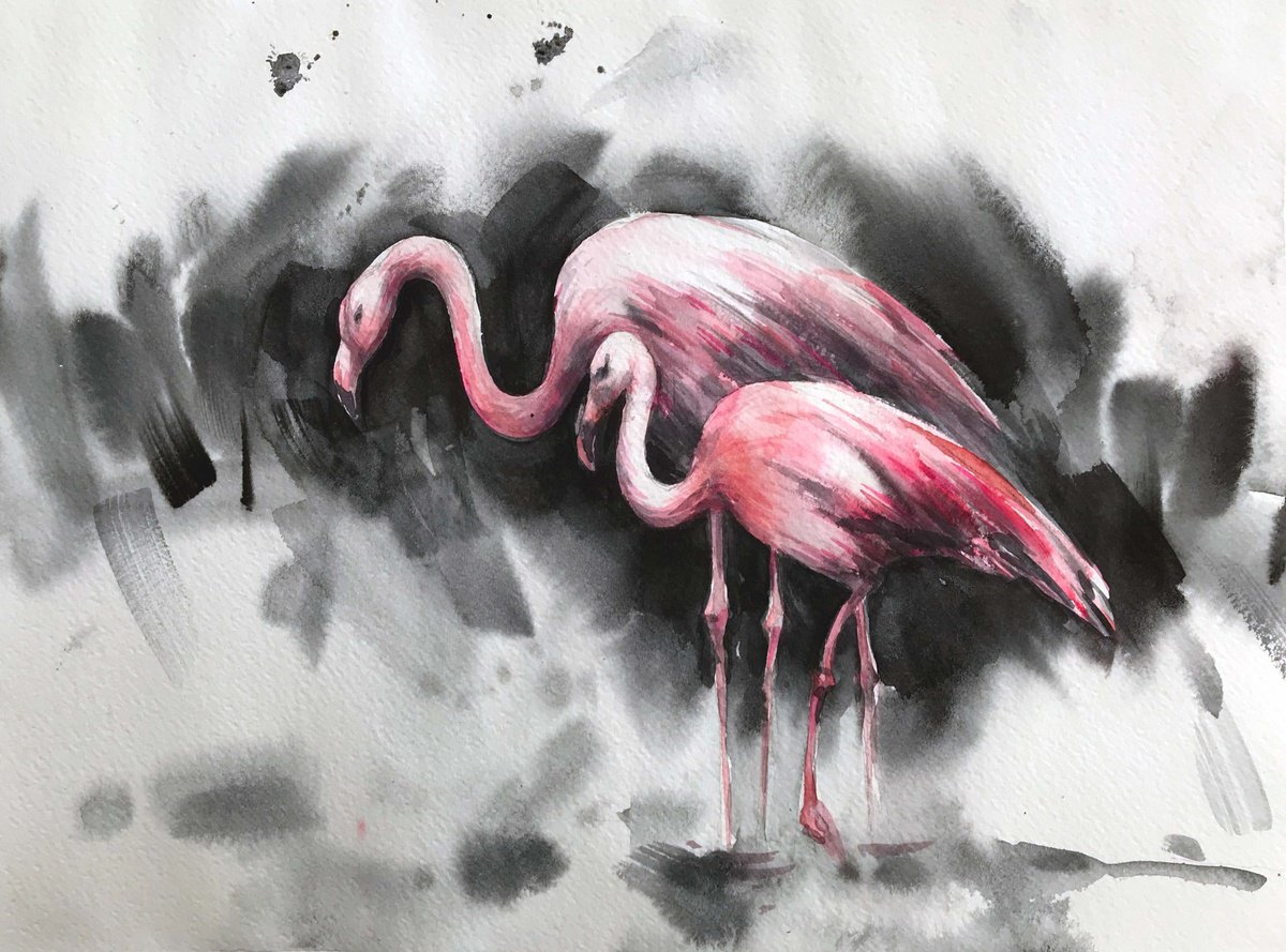 Impressionistic Botanical Watercolour By Galina Poloz, 15 X 11, Winter Walking., Original Artwork