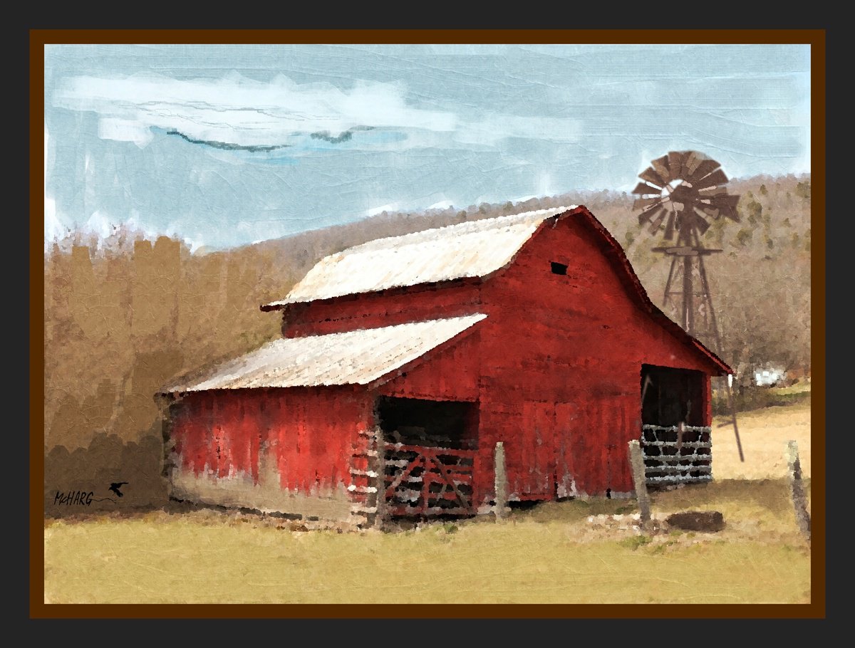 Impressionistic Cityscapes Painting By Joe Mcharg, 31 X 24, Old Barn S, Original Artwork