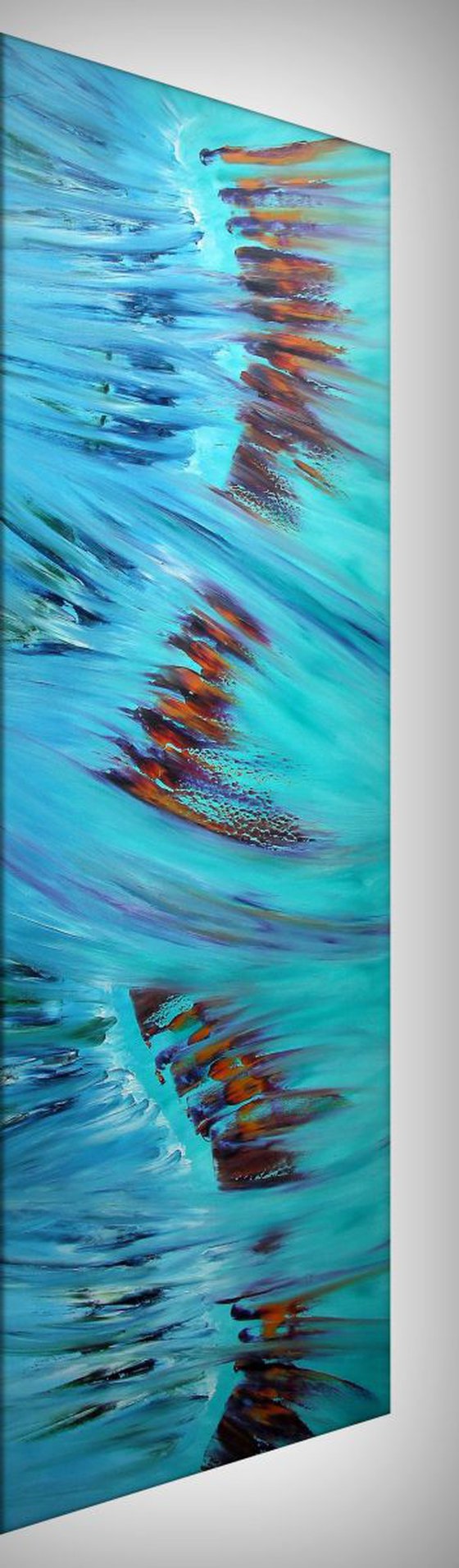 Spring - 40x120 cm, LARGE XL, Original abstract painting, oil on canvas