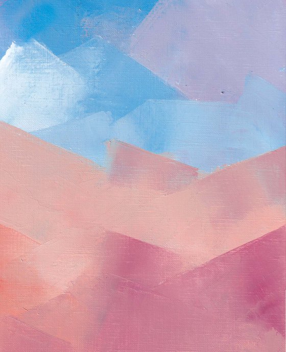 Pink and blue abstract poetry of colors.