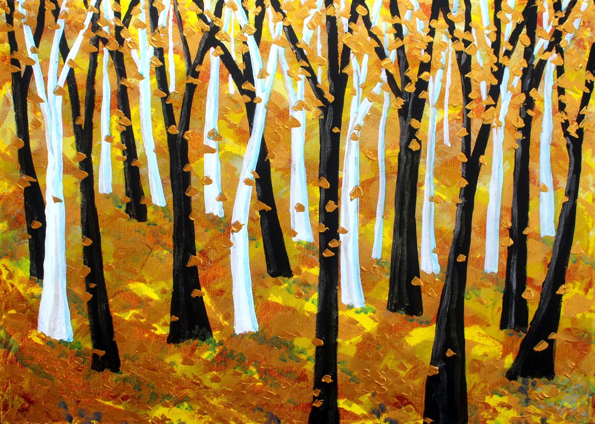  Golden Woods By Paul J Best, 28 X 20, Artwork For Sale On Artfinder