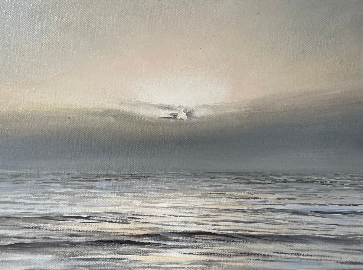 Photorealistic Landscape Oil Painting By Aflatun Israilov, 16 X 12, Ocean Dreams, Original Artwork