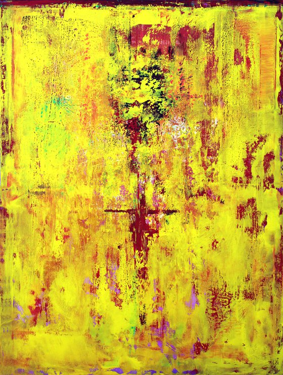 Extra large painting      " Life is sometimes gray, sometimes yellow "