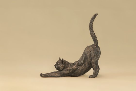 Stretching Cat Bronze