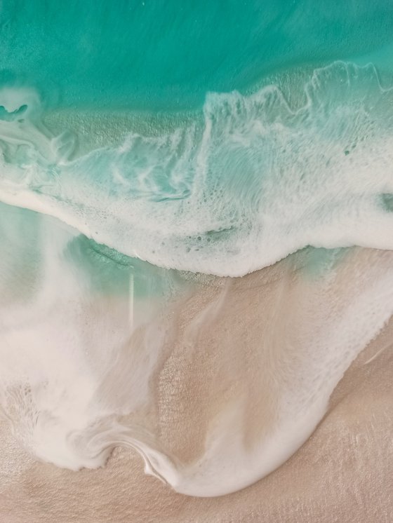 Turquoise Beach Resin Art