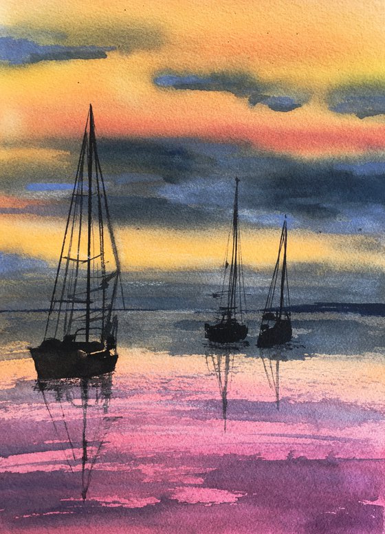 Sunset boats I