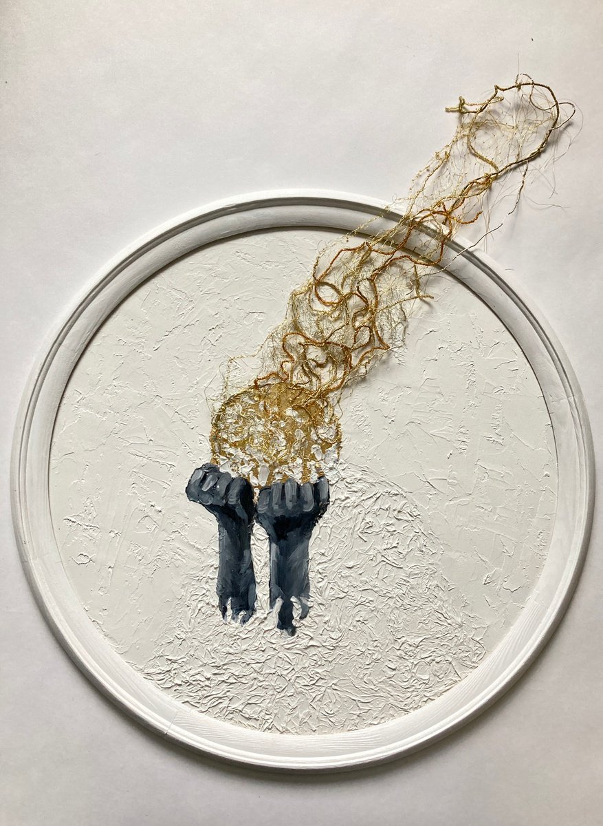 Abstract Portrait Painting By Valeria Golovenkina, 20 X 26", On The Edge, Original Artwork