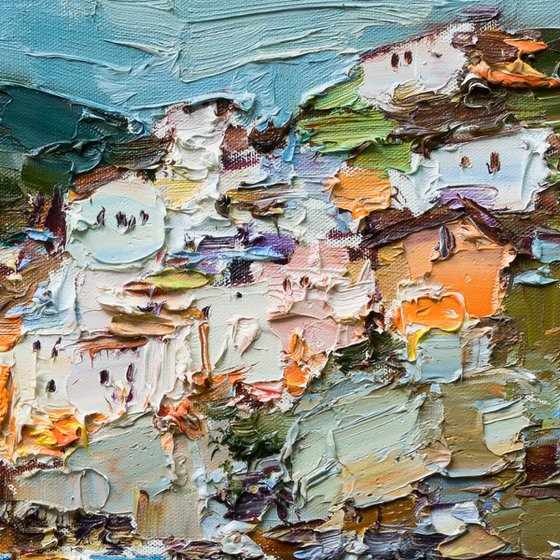 Riomaggiore, Cinque terre - Italian Landscape painting