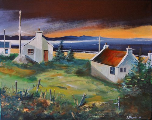 Cottages at Carbost Skye by Ian macphie