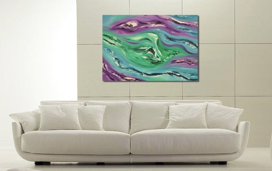 "Timeless I", 100x70 cm, Deep edge, LARGE XL, Original abstract painting, oil on canvas