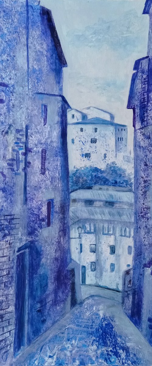 Blue dusk in the old town by Liubov Samoilova