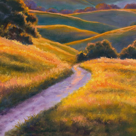 California hills at sunset