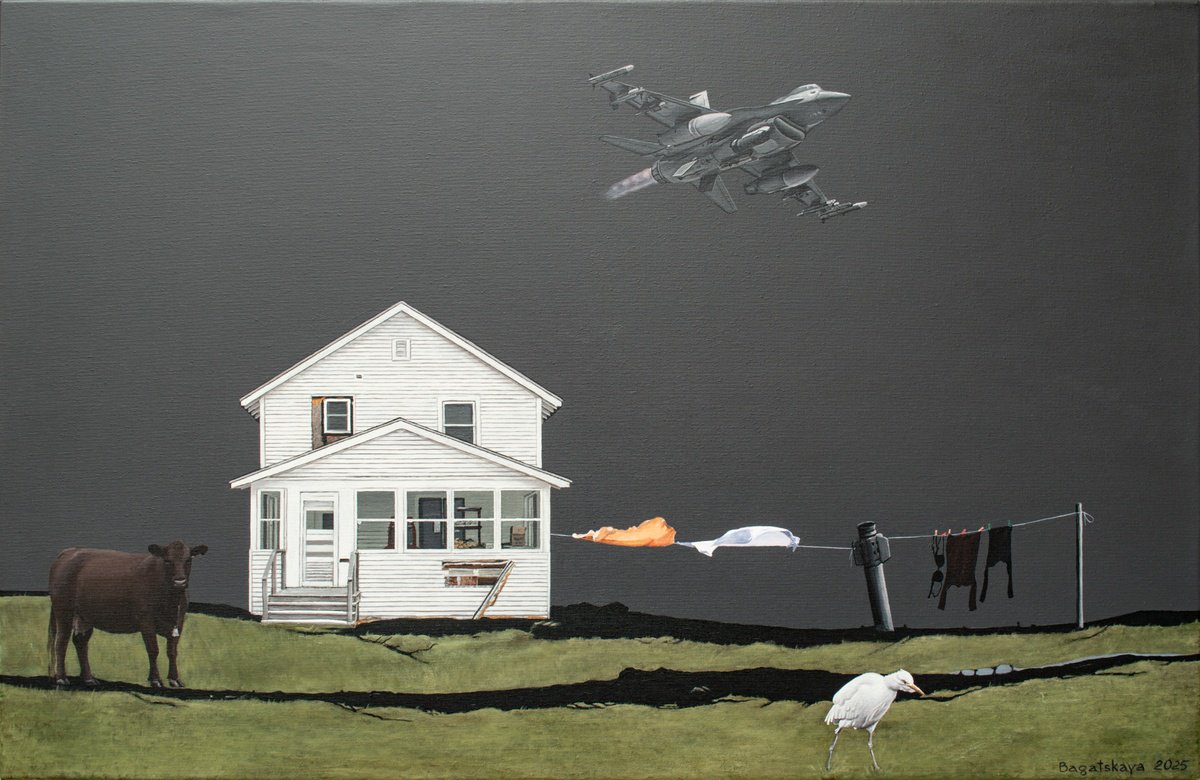 Photorealistic Landscape Acrylic Painting By Nataliya Bagatskaya, 39 X 26", Don