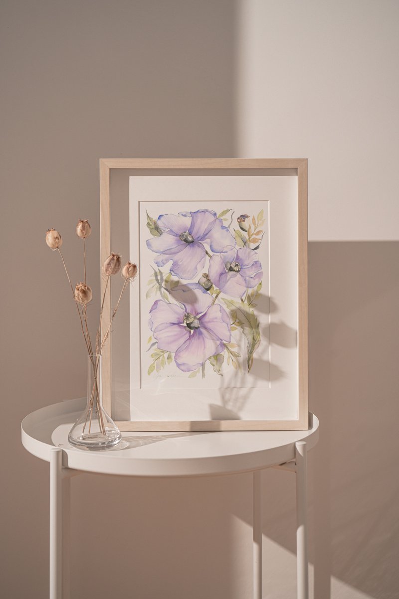 Pastel purple Anemone bouquet by Olga Koelsch