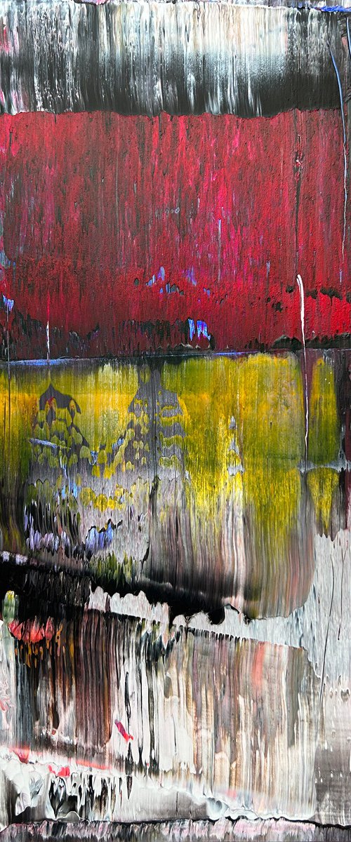 "Burn Out With Me" - Original PMS Abstract Acrylic Painting On Reclaimed Wood Panel - 11.5" x 24" by Preston M. Smith (PMS)