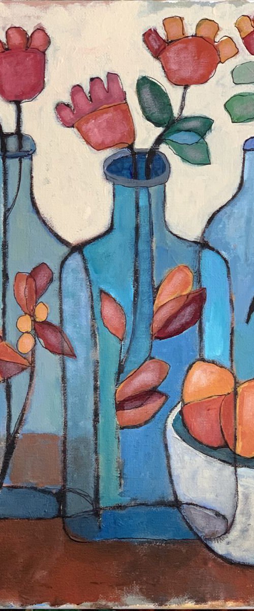 Bottle collection with Fruit by Holly Wojahn