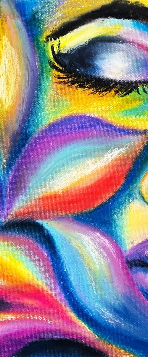 Mystic Bloom – Colorful Female Portrait by Helga Wild