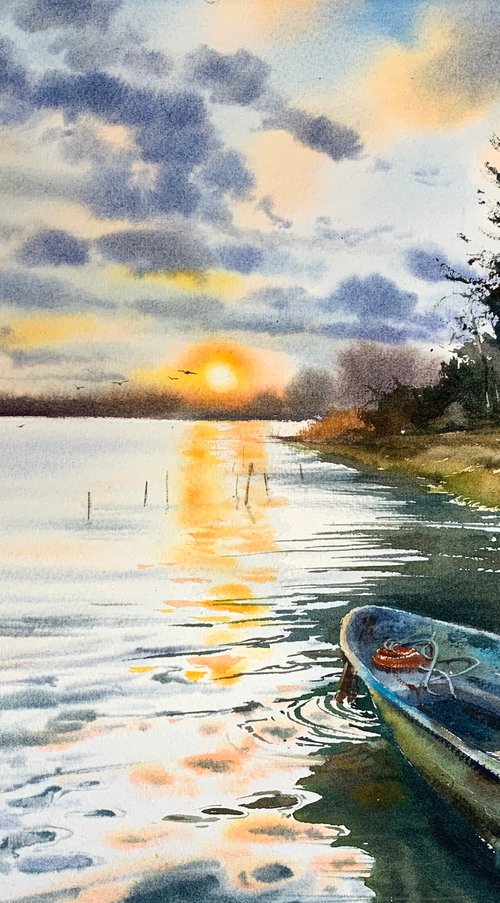 Boat on Lake Narach, Belarus #3 by Eugenia Gorbacheva