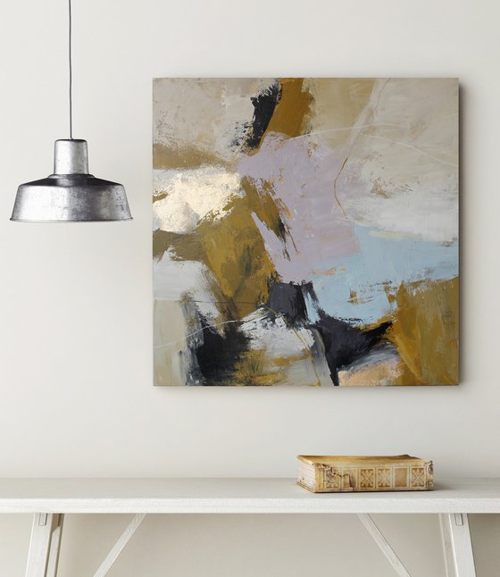 "Cape 2" Licak beige brown abstract art