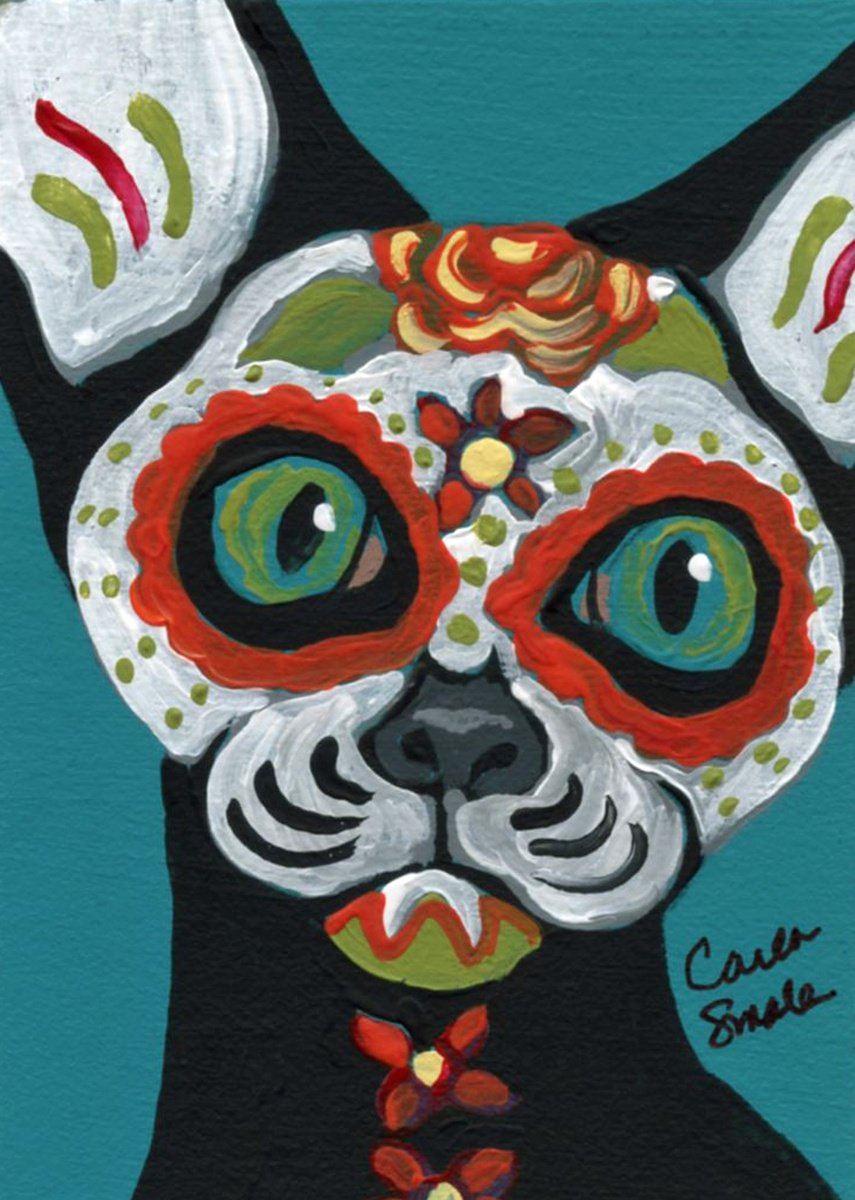 Day of the Dead Black Cat by Carla Smale