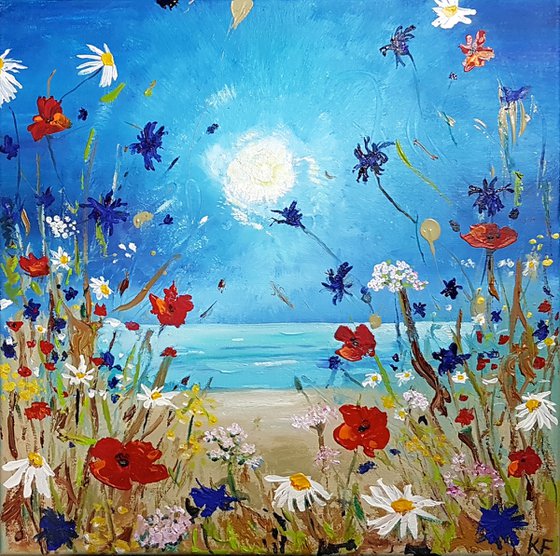 Wild flowers by the sea