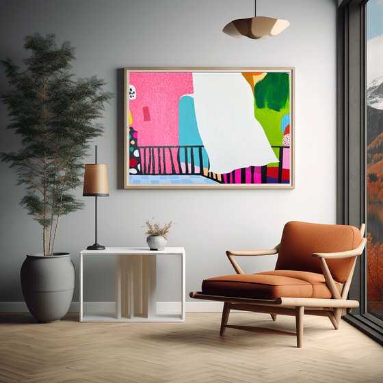 White Veil on pink wall