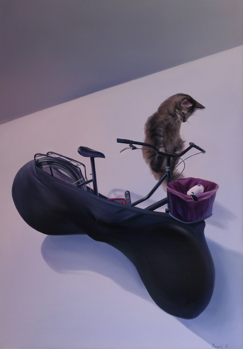 Surrealistic Oil Painting , Balance As A Condition By Lena Vylusk, 28 X 39, Artwork For Sale On Artfinder