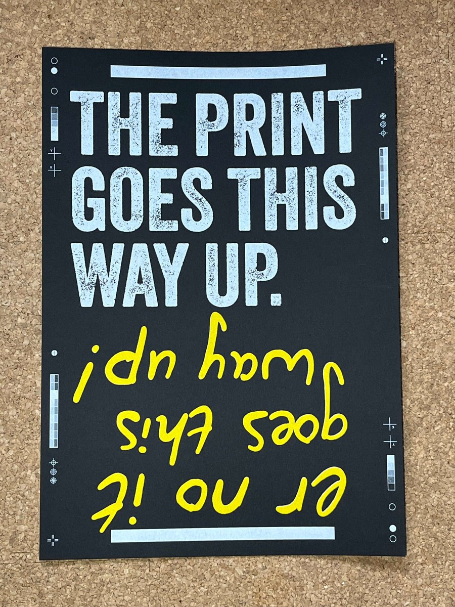 Typographic Screenprint , The Print Goes This Way Up... By Colour Black, 14 X 20, Artwork For Sale On Artfinder
