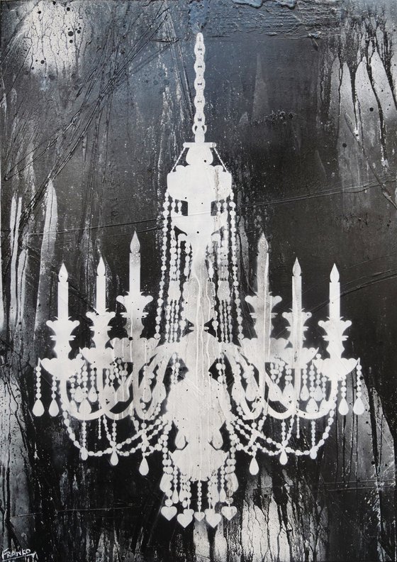 Chandelier Raw Class 140cm x 100cm Textured Urban Pop Art