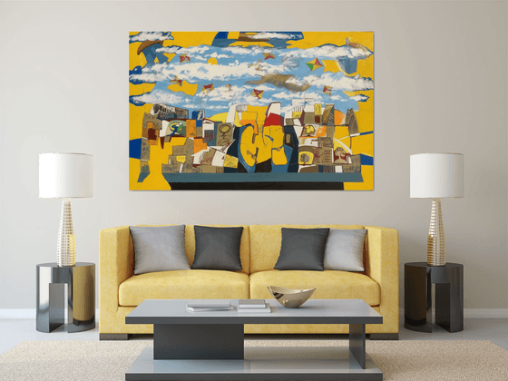 The happy city (130x200cm, oil painting)