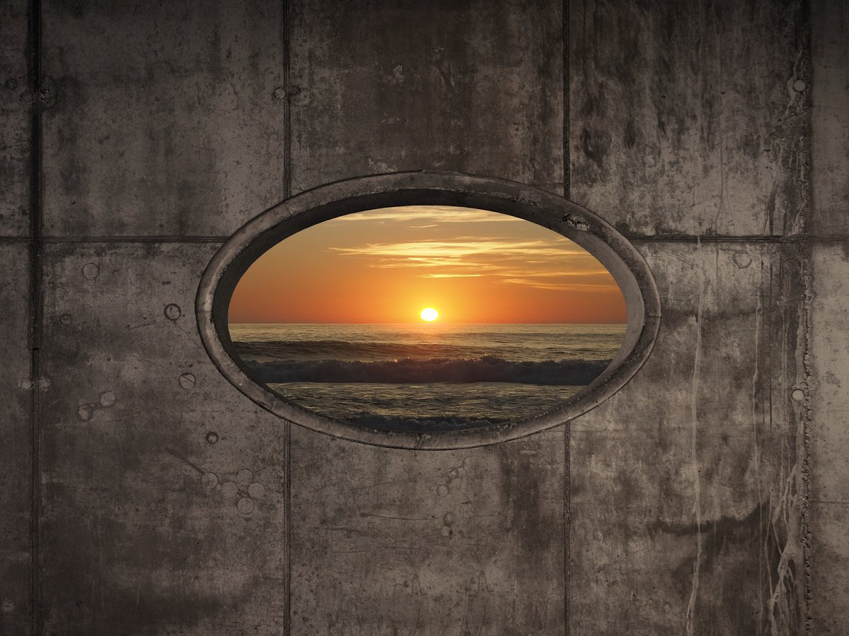 Abstract Landscape Photograph By Jacek Falmur, 24 X 18, Sonne Und Beton, Original Artwork