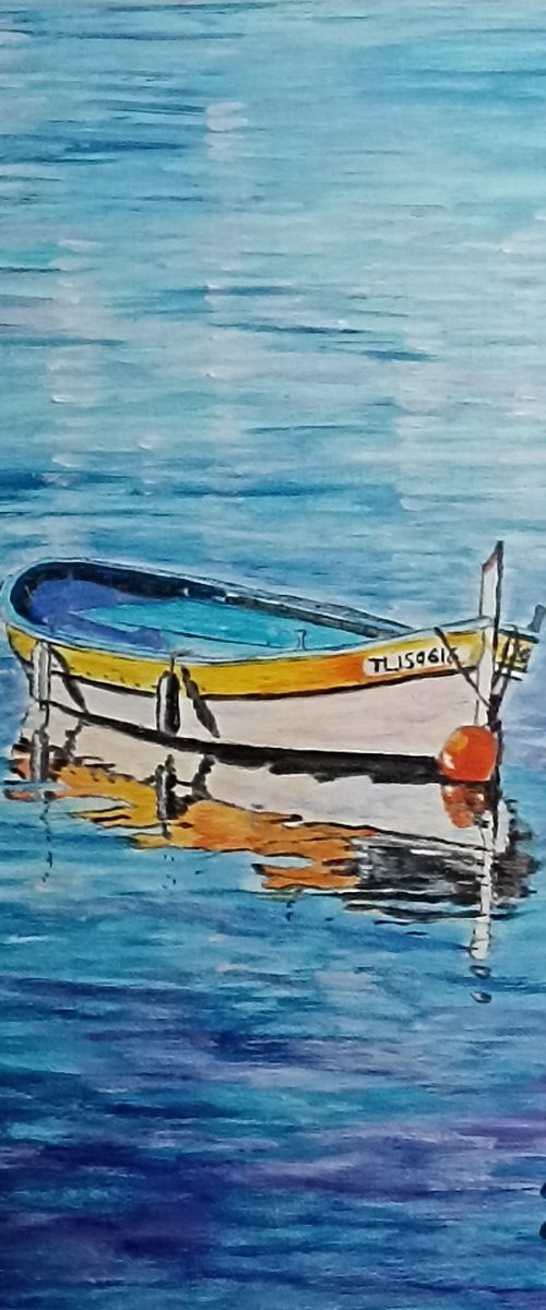 Boat and reflection by Isabelle Lucas