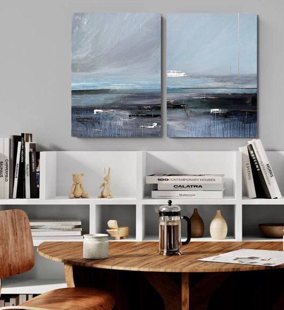 Aligned Stillness Diptych