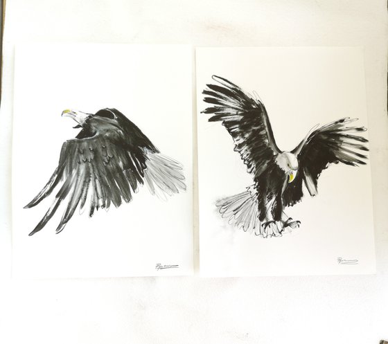 Set of 2 birds of prey