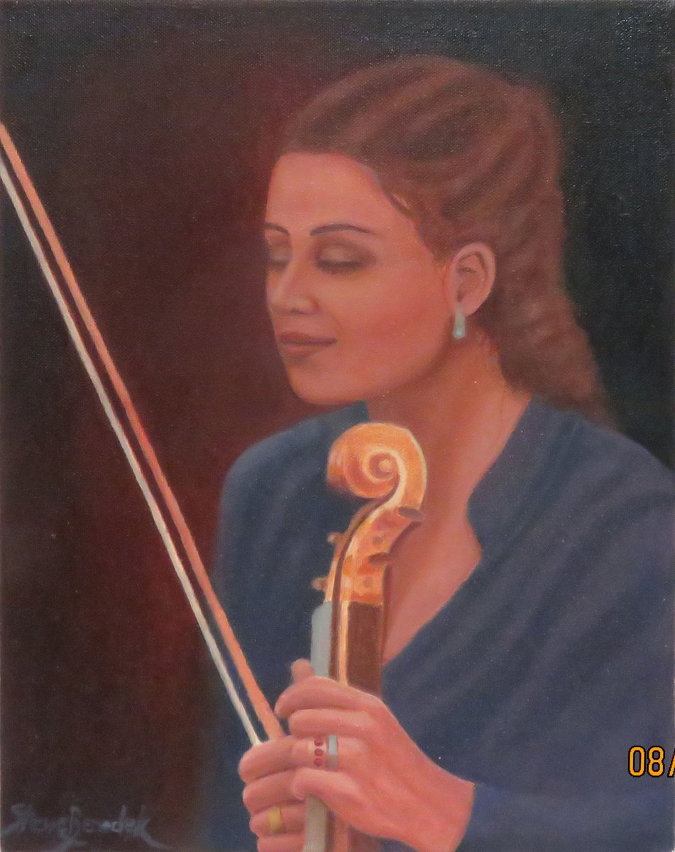Photorealistic Portrait Oil Painting By Stephen Benedek, 11 X 14", Waiting To Play, Original Artwork