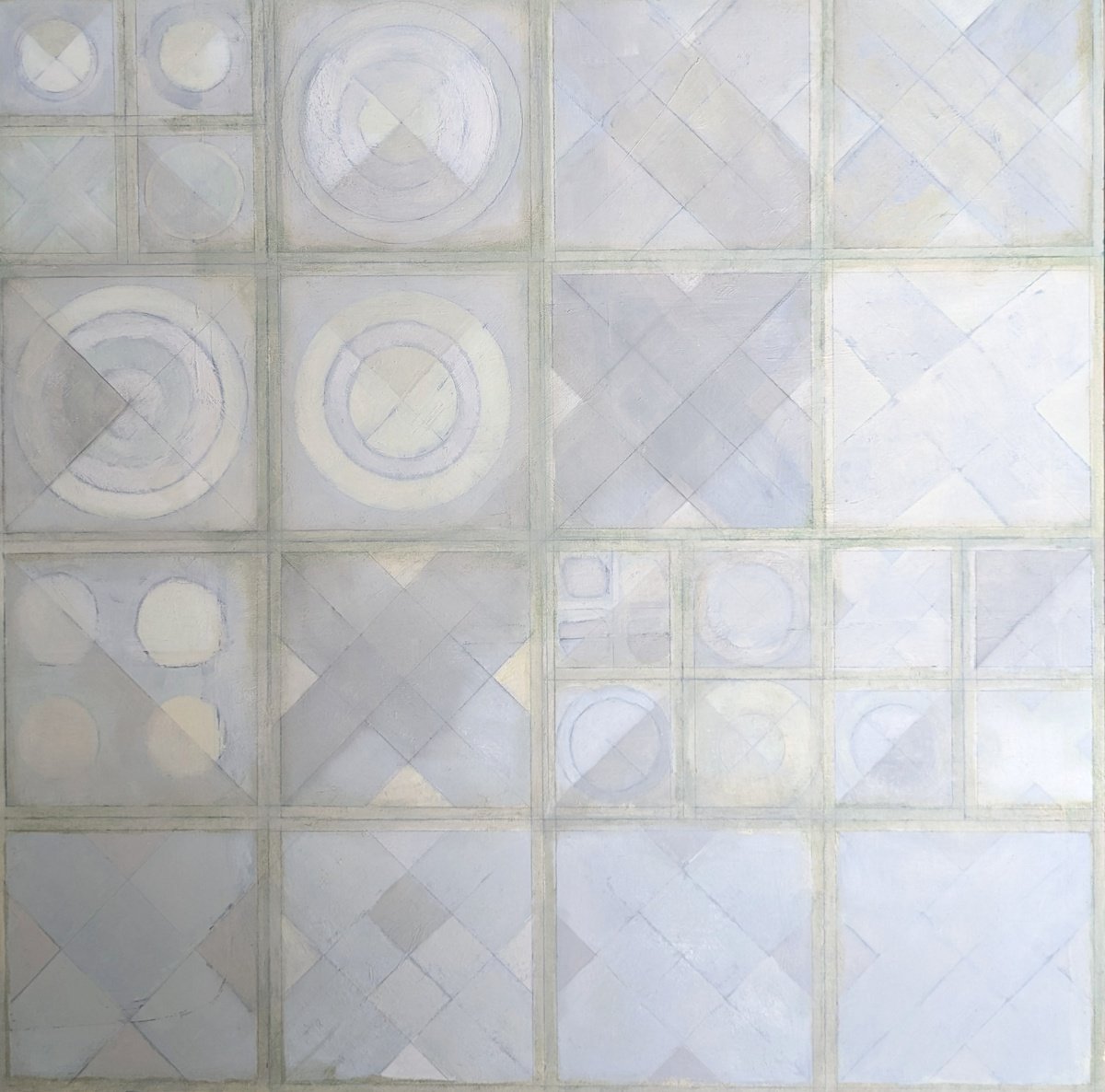 Geometric Abstract Oil Painting By Anna Jannack, 24 X 24, Primordial State Iii, Original Artwork