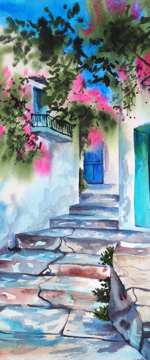 Greek street by Delnara El