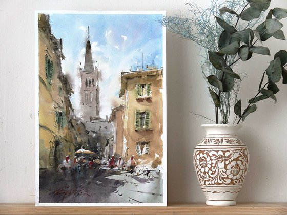 Verona, watercolor on paper.