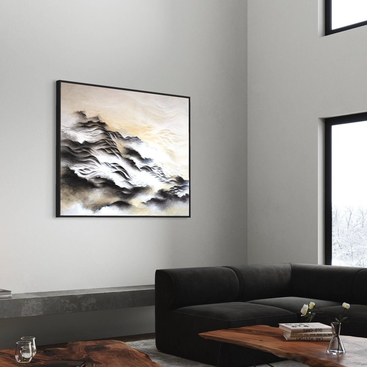 Organic Abstract Acrylic Painting By Francesca Borgo, 61 X 49, In Flight, Original Artwork