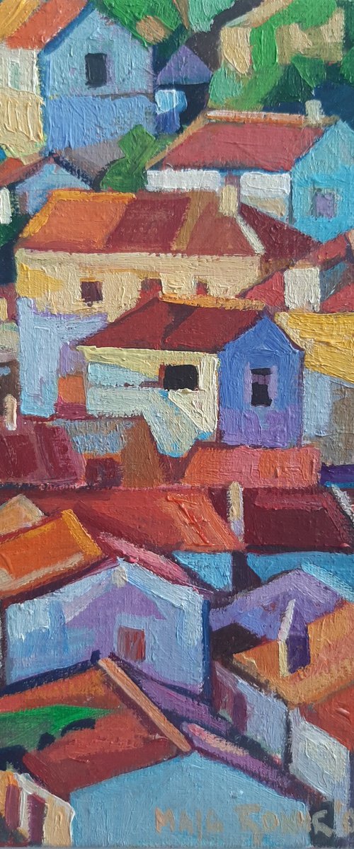 Red roofs 1, miniature, 2022 by Maja Đokić Mihajlović