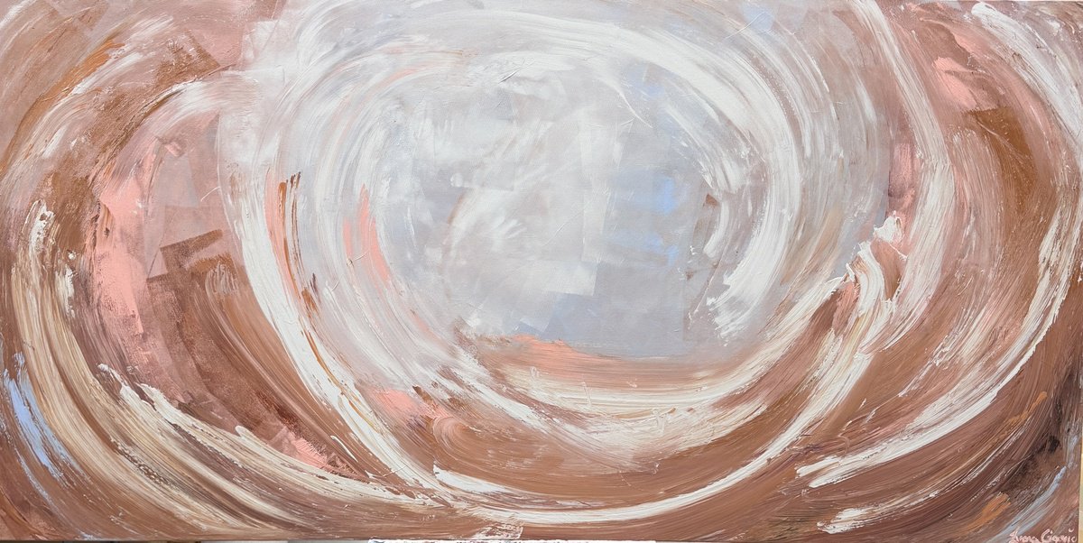 Abstract Landscape Acrylic Painting By Ivana Gigovic, 72 X 36, Whirl Of Grace, Original Artwork