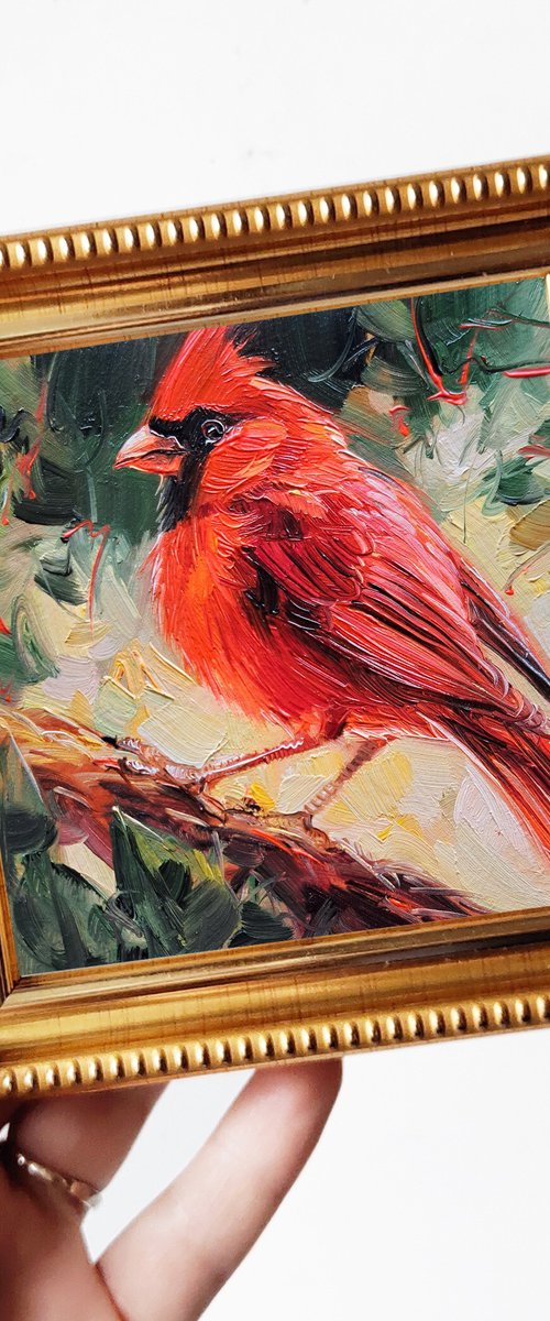 Cardinal bird by Nataly Derevyanko