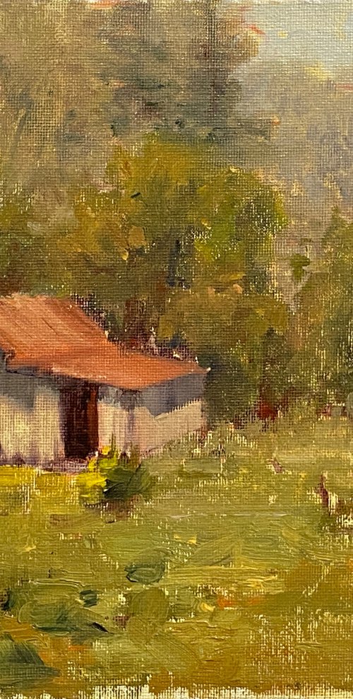 Landscape With Old Barn by Tatyana Fogarty