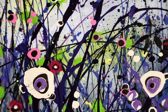 "Charm Of The Dusk" #1 -  Original abstract floral landscape